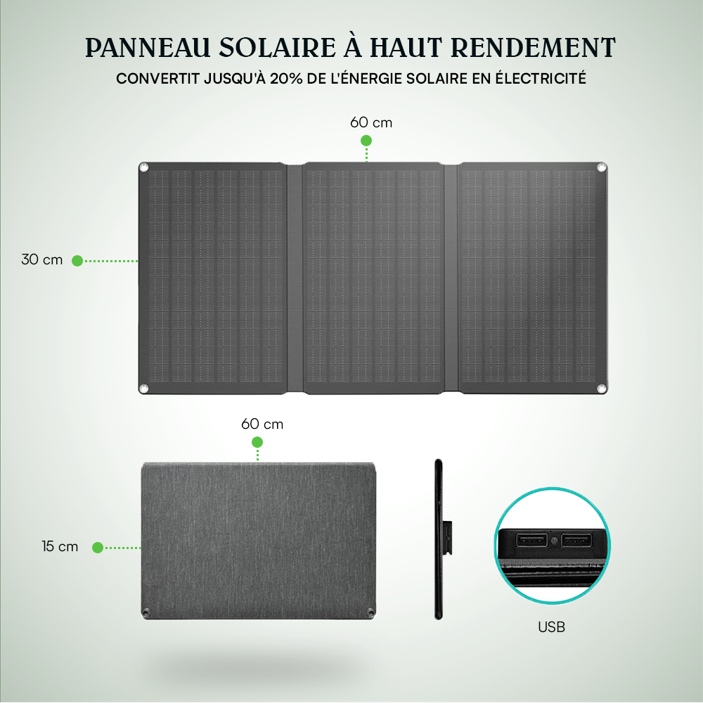 Chargeur de Panneau Solaire 21W